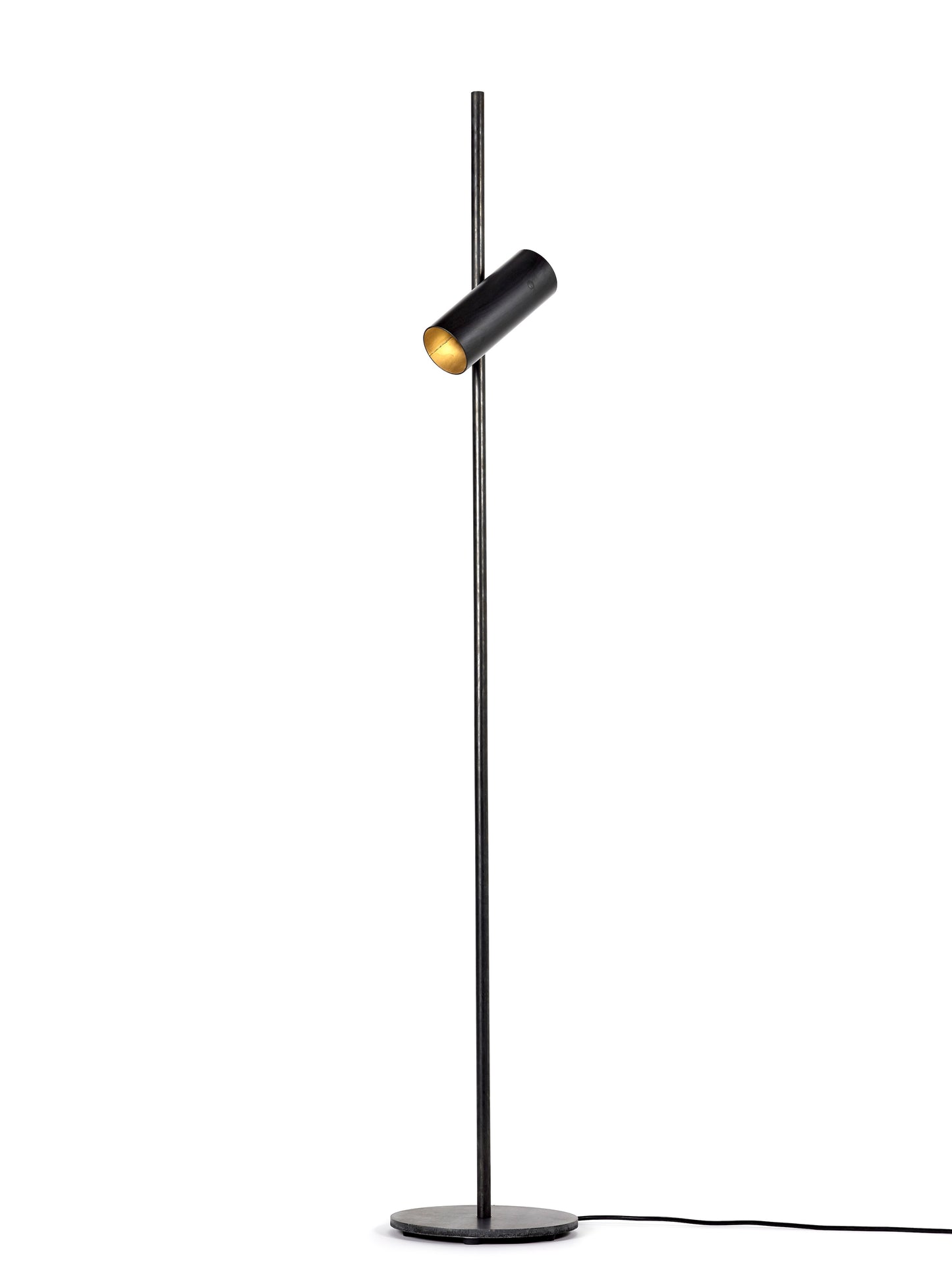 lange zwarte staande leeslamp of accentverlichting