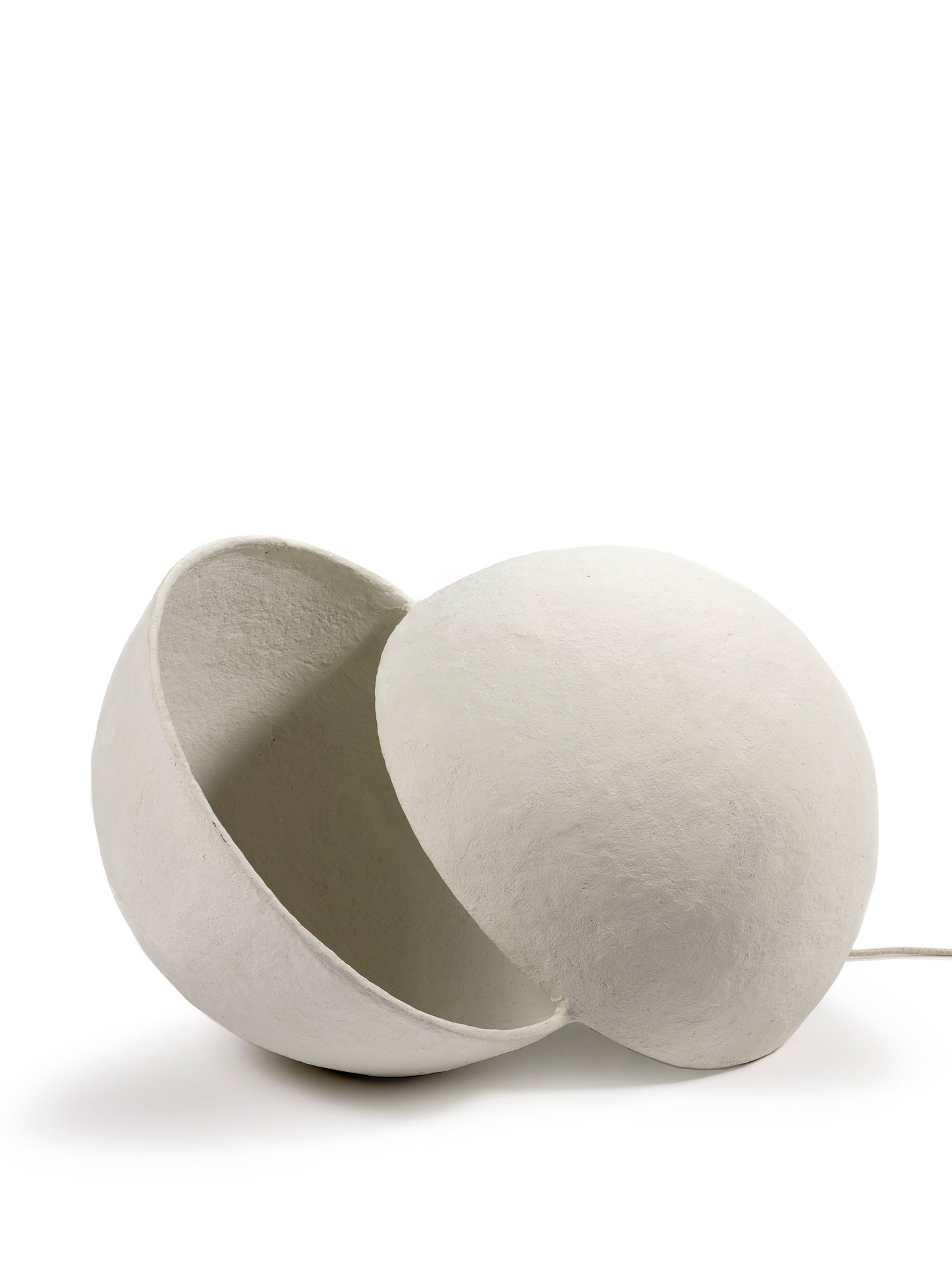 halve cirkel tafellamp van papier-maché