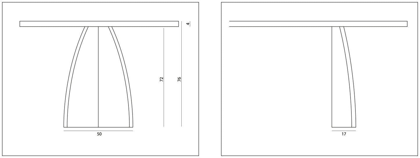 Eettafel Belair halve cirkel eiken