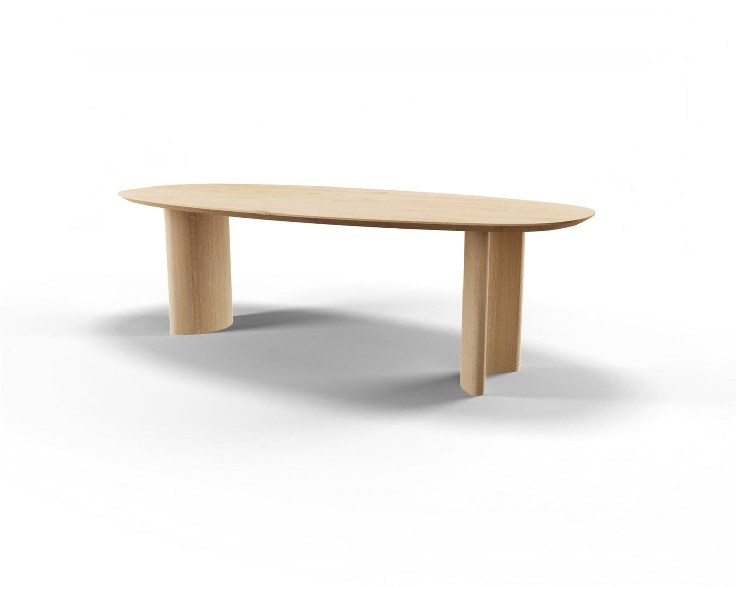Eettafel Celine Deens ovaal tafelblad van eikenhout met bolle poten