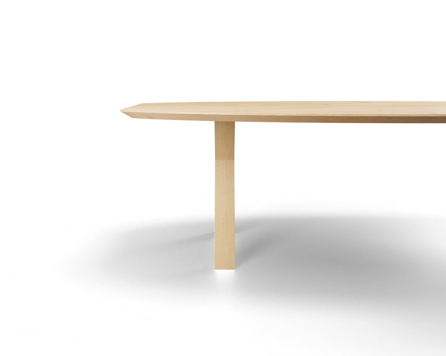 Eettafel Mano halve ovaal met houten poot eiken