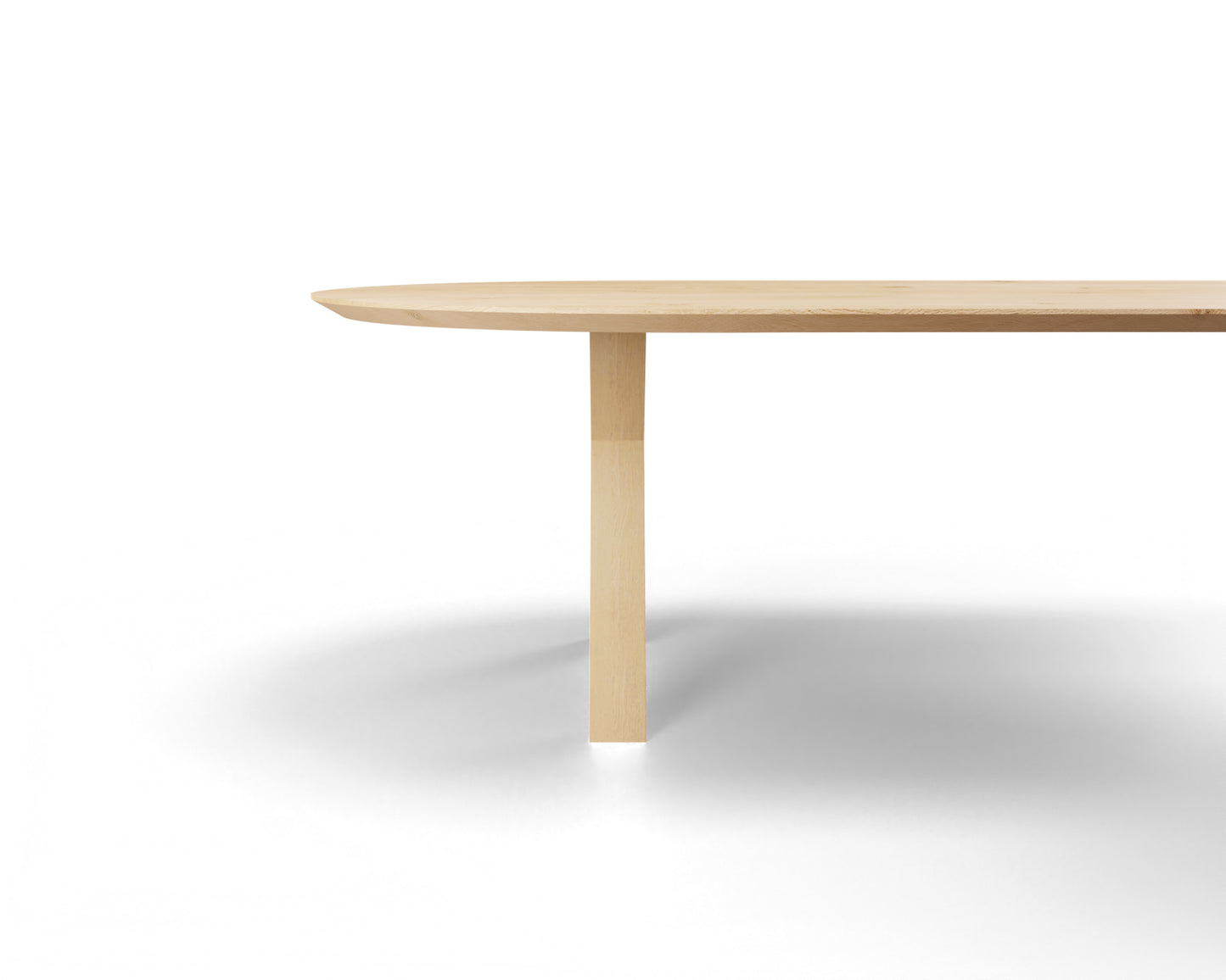 Eettafel Mano halve cirkel met houten poot eiken