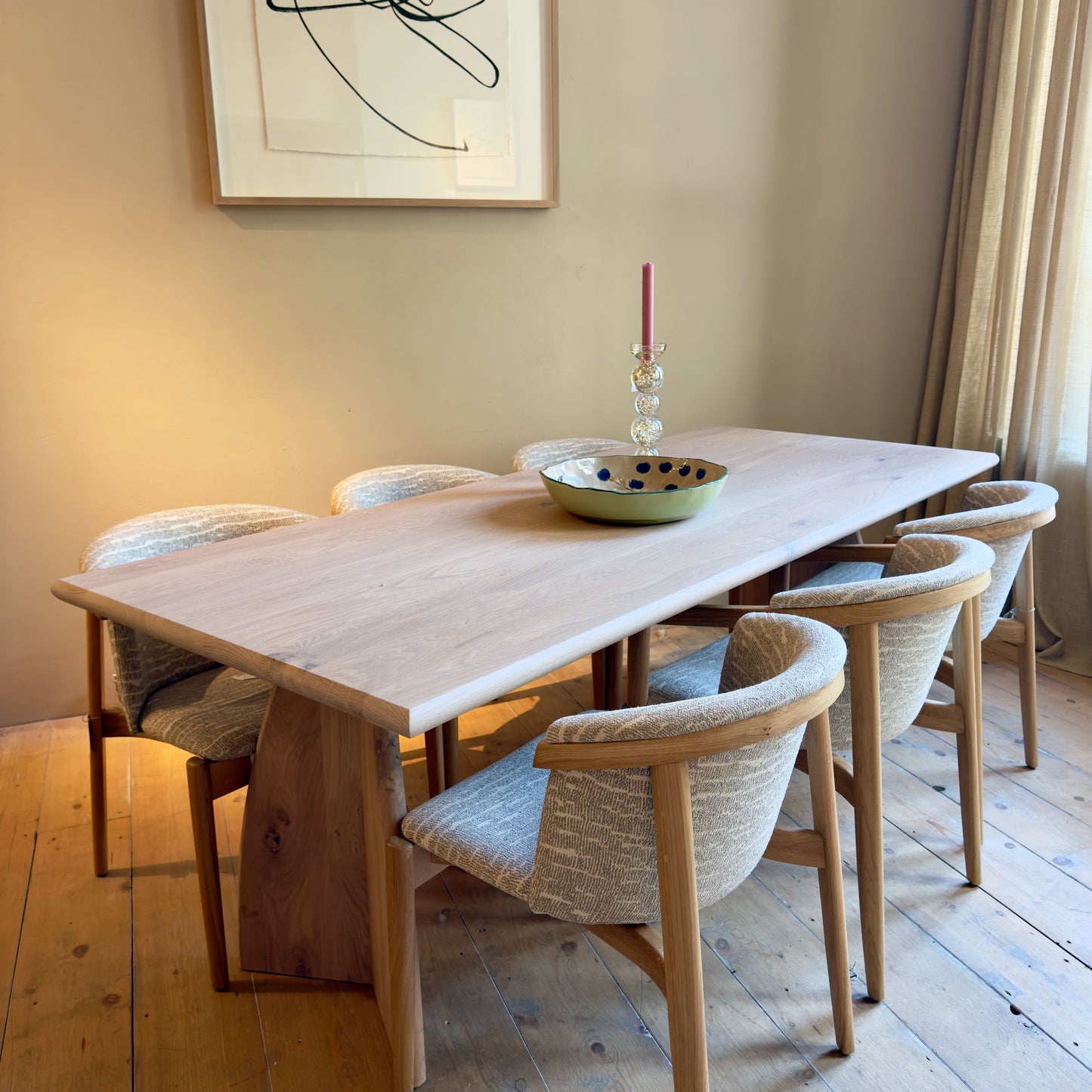 Eetkamerstoel Rose in eiken met arm