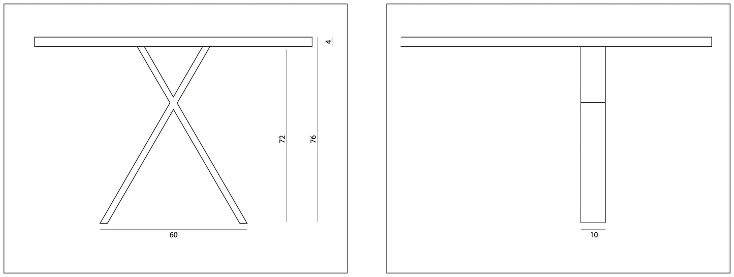 Eettafel Mano halve cirkel eiken