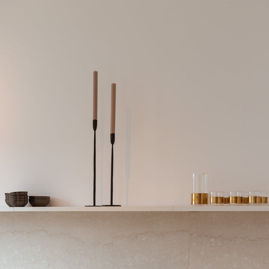 Metalen kandelaar zwart