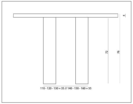 Eettafel Pierre rond tafelblad van eikenhout met vier poten