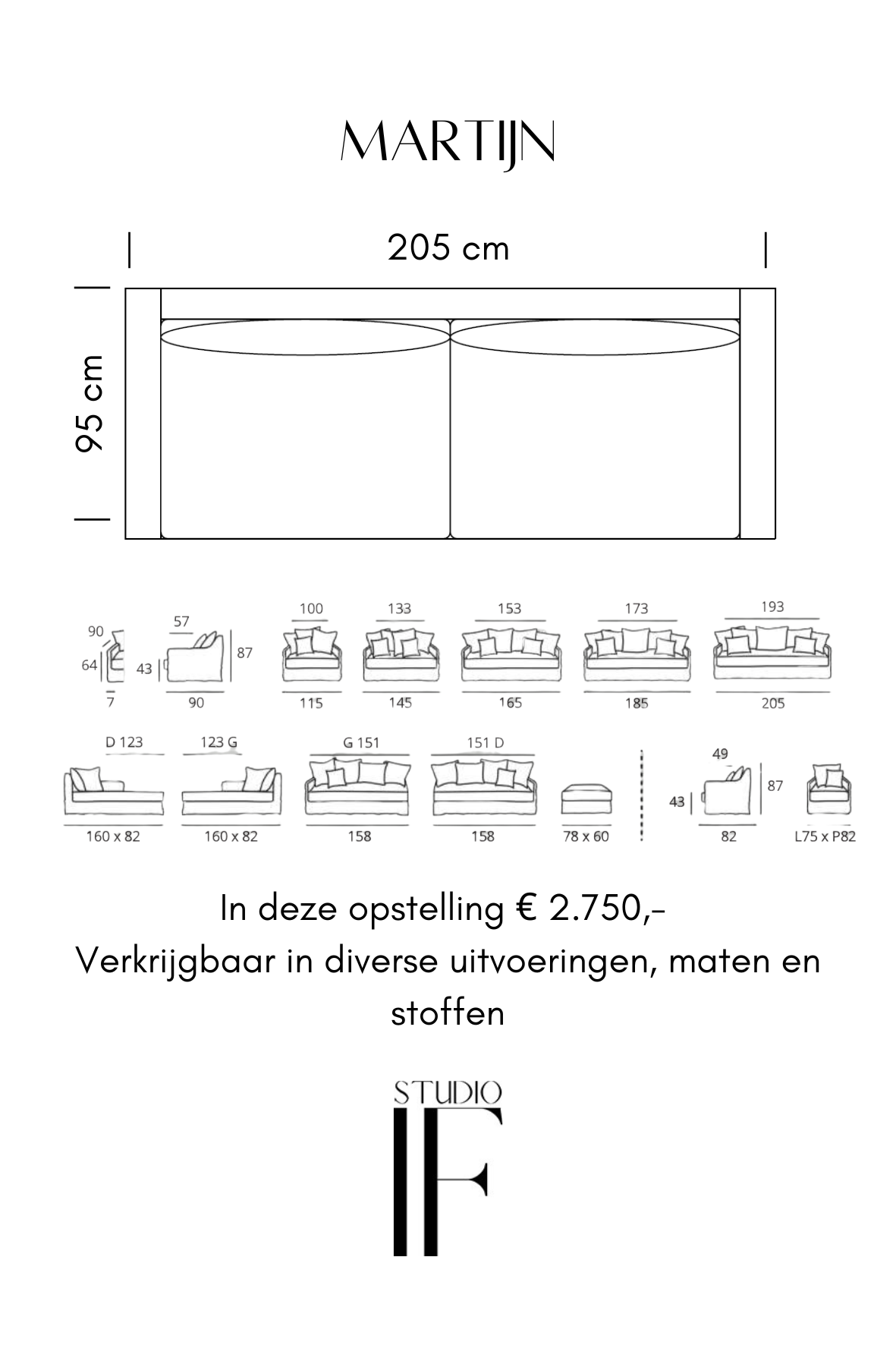 Bank Martijn 205 cm