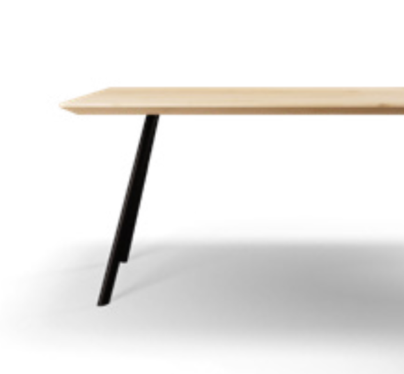 Eettafel Caro rechthoekig met radius eiken