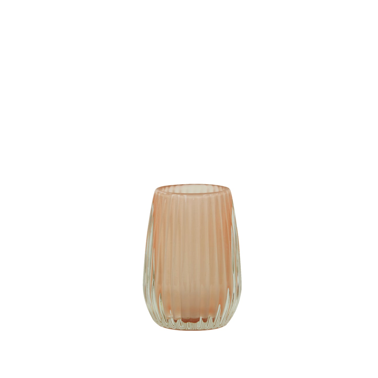 Theelicht glas mat perzik