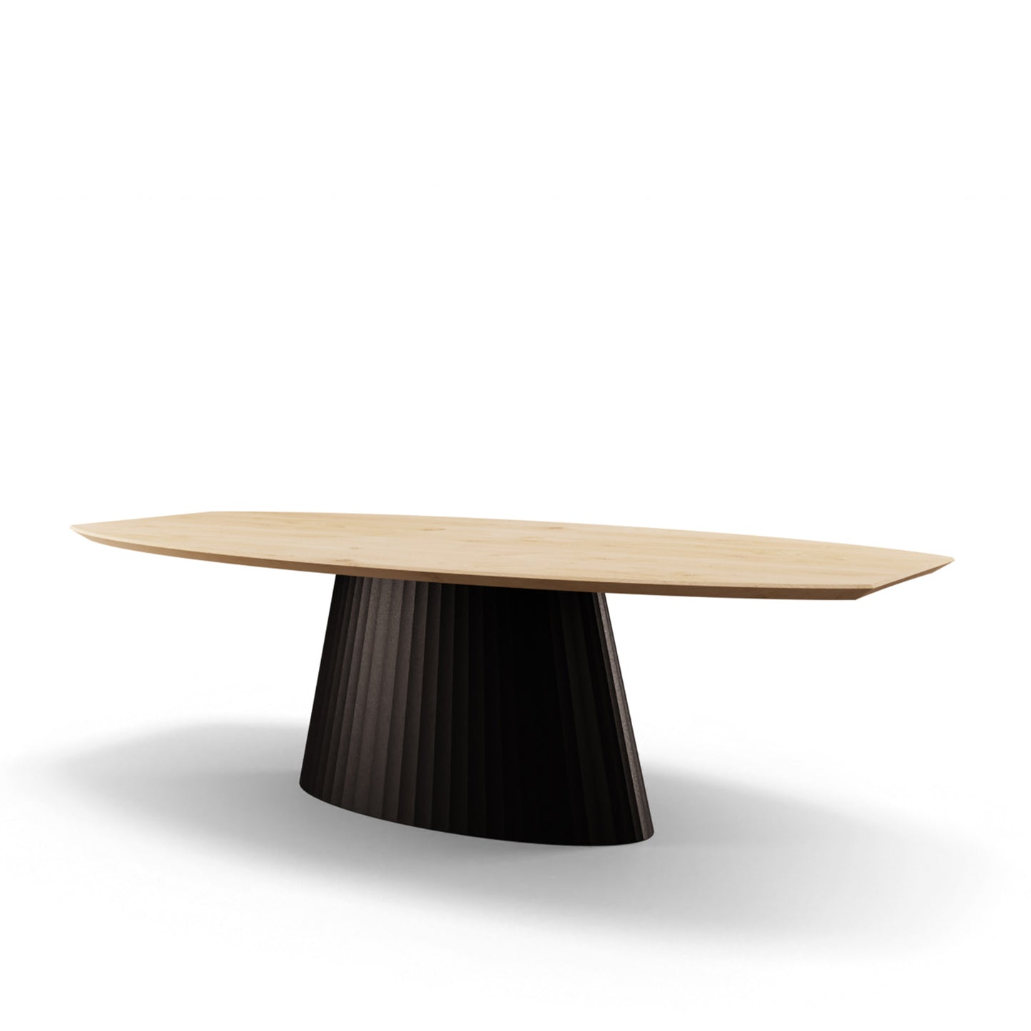 Eettafel Ebo halve ovaal eiken