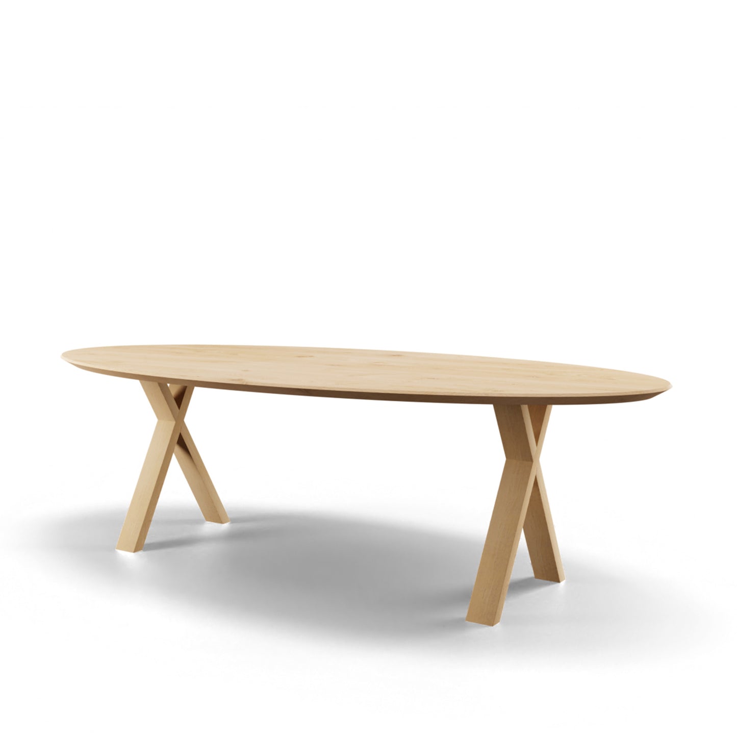 Eettafel Mano ovaal met houten poot eiken