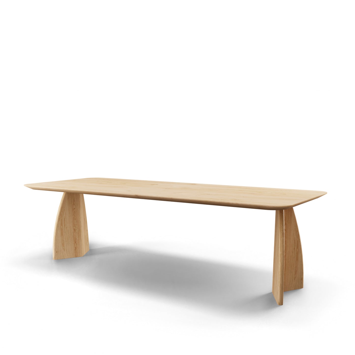 Eettafel Belair rechthoekig met radius eiken