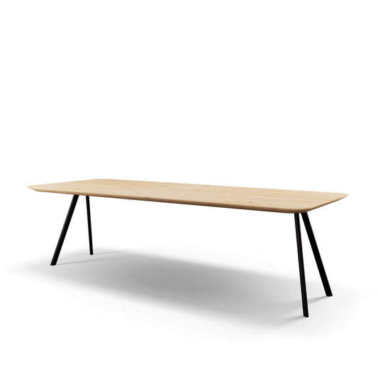 Eettafel Cabanne rechthoekig met radius eiken