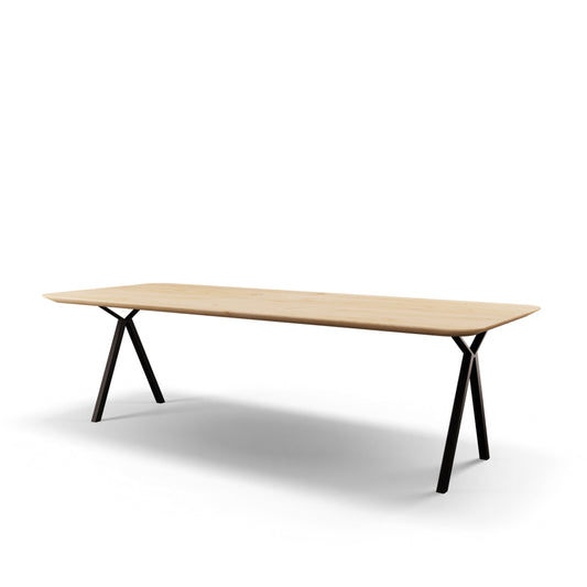 Eettafel Lazare rechthoekig met radius eiken