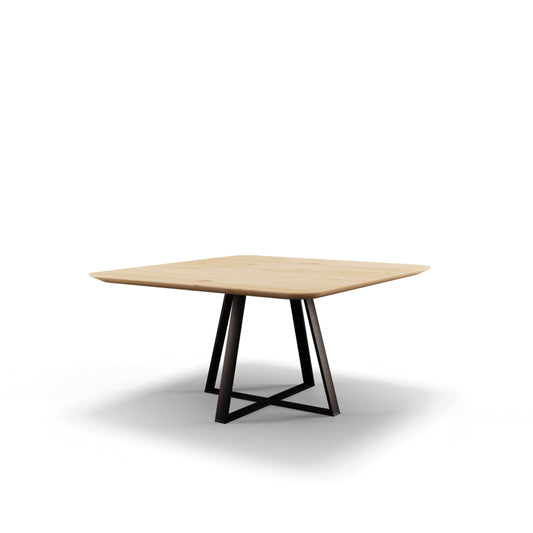 Eettafel Pino vierkant met radius eiken