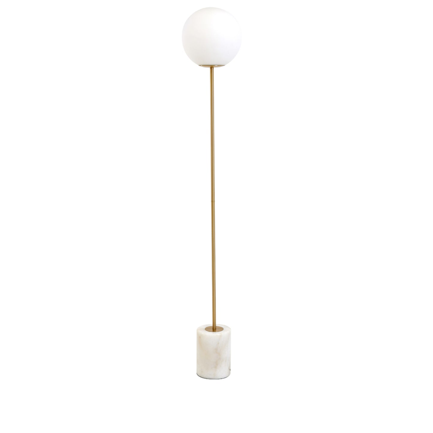 vloerlamp brons+glas mat wit Ø25x156