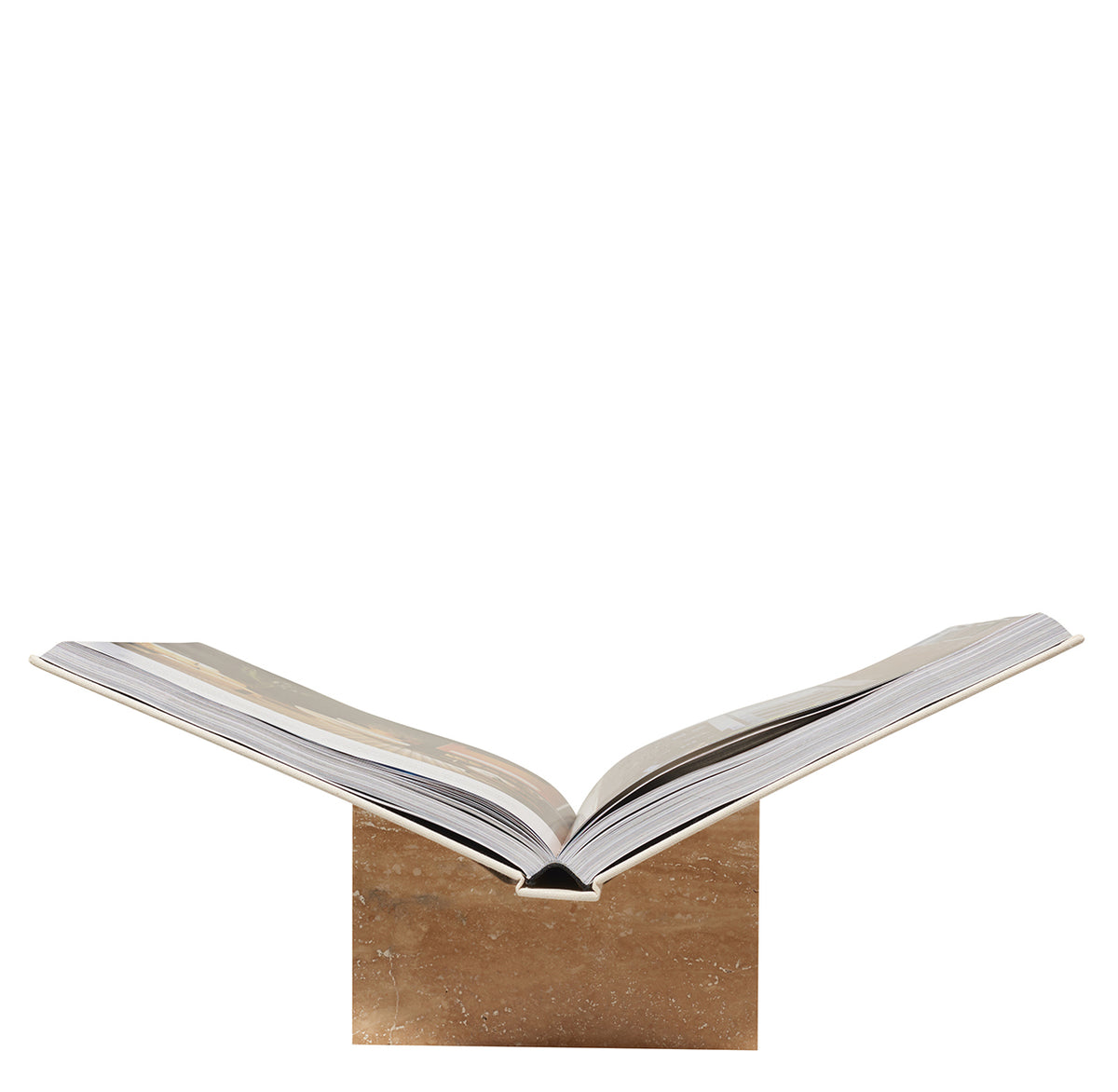 Boekenstandaard van travertin – Stijlvolle presentatie voor je koffietafelboek