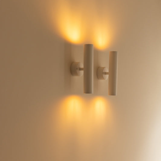 Wandlamp pijpjes wit set van 2