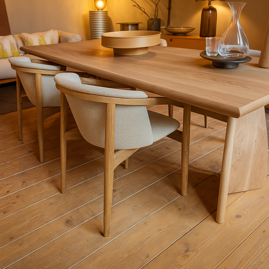 eetkamer stoel eiken met stof 