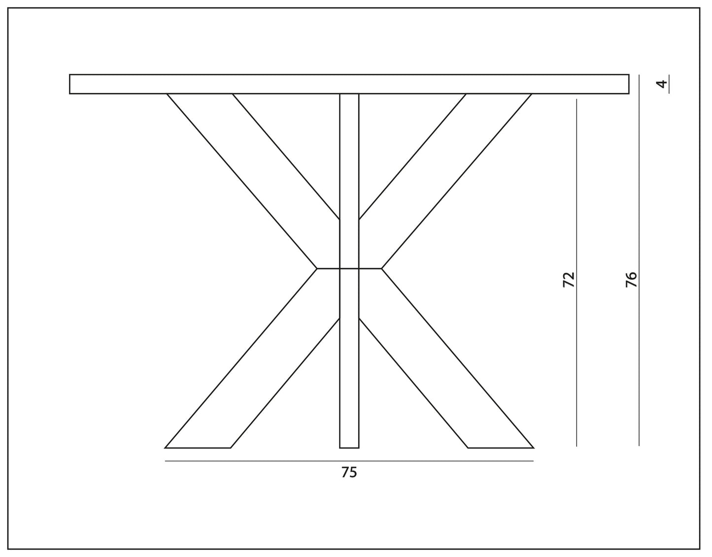 Eettafel Abate vierkant met radius eiken