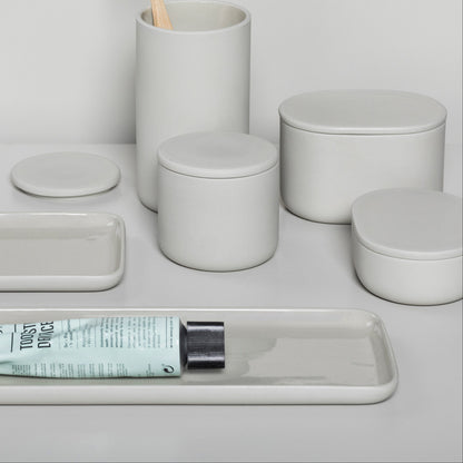 Serax set schaal rechthoekig L met 2x potje beige Cose