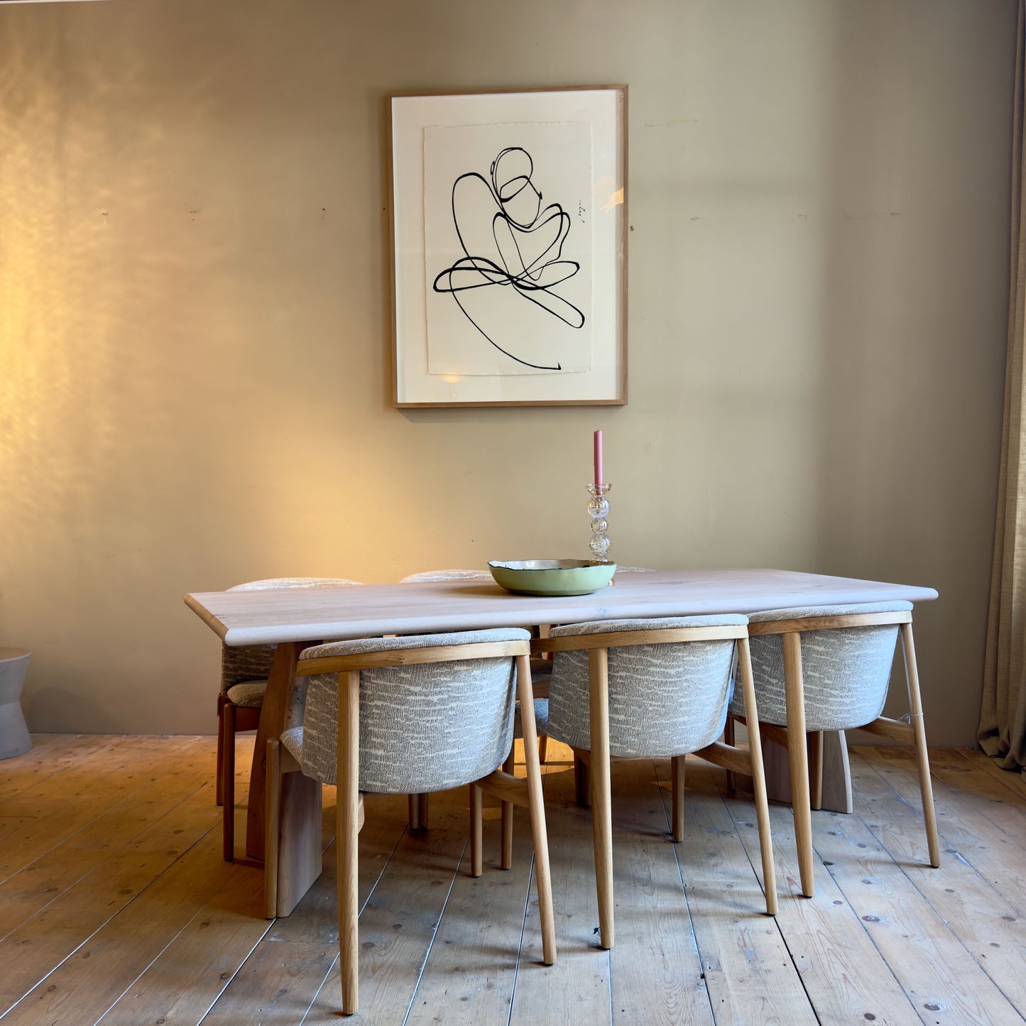 Massief eiken eettafel – 220 × 90 cm