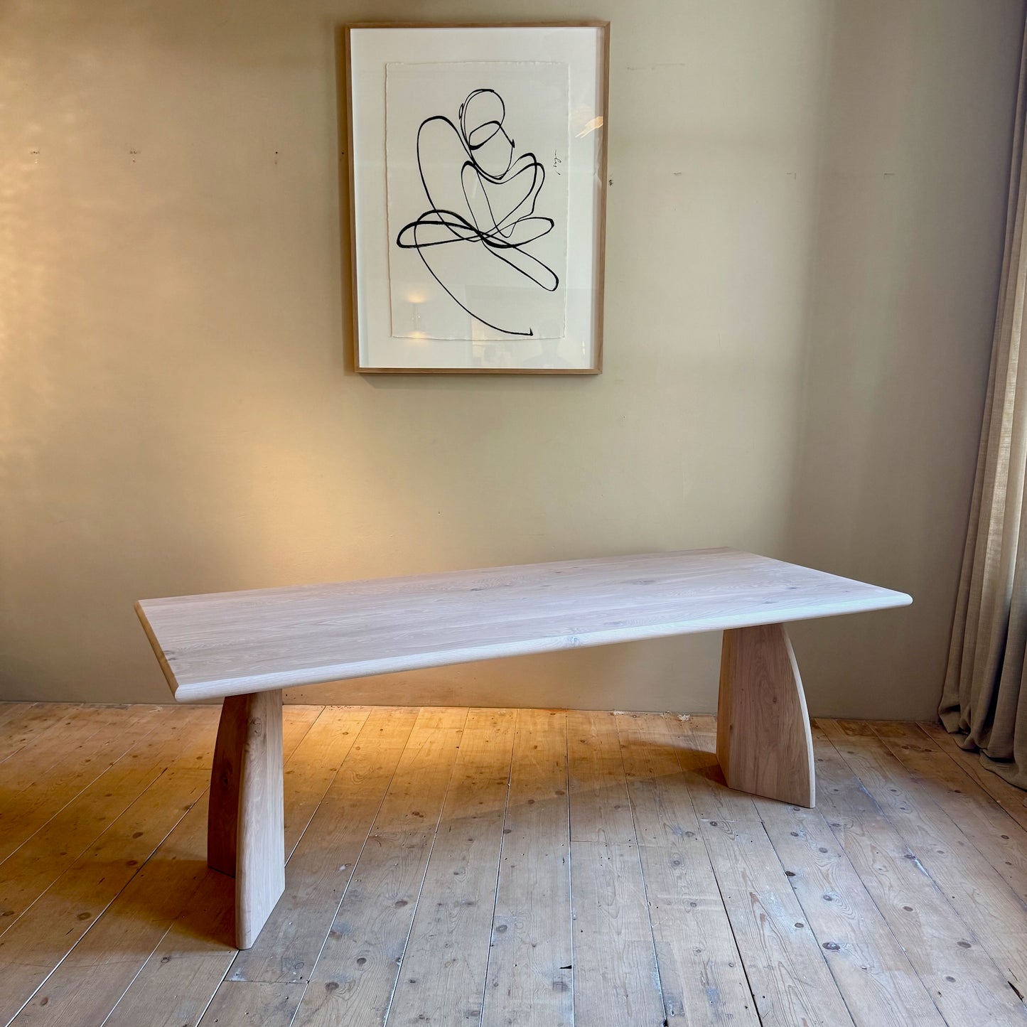 Massief eiken eettafel – 220 × 90 cm