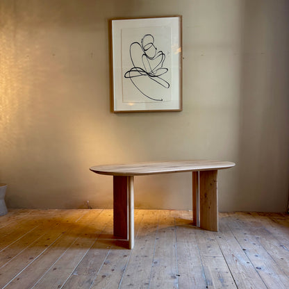 Eiken Eettafel Halve Cirkel 170 x 85 cm