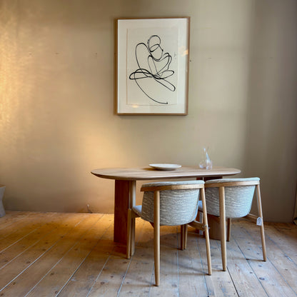 Eiken Eettafel Halve Cirkel 170 x 85 cm