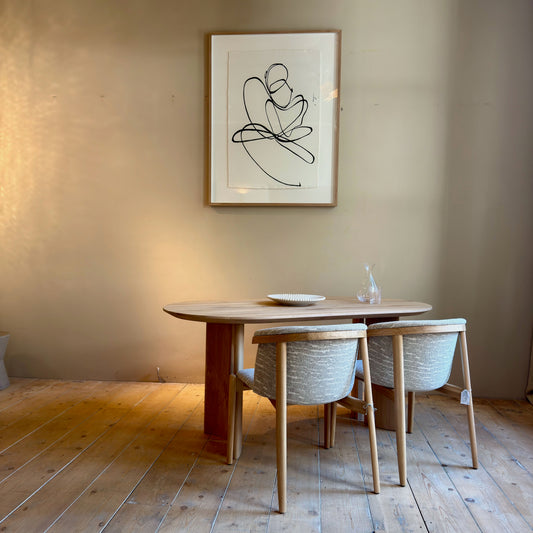 Eiken Eettafel Halve Cirkel 170 x 85 cm