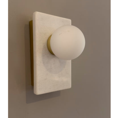 Wandlamp LAN wit marmer