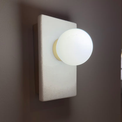 Wandlamp LAN wit marmer