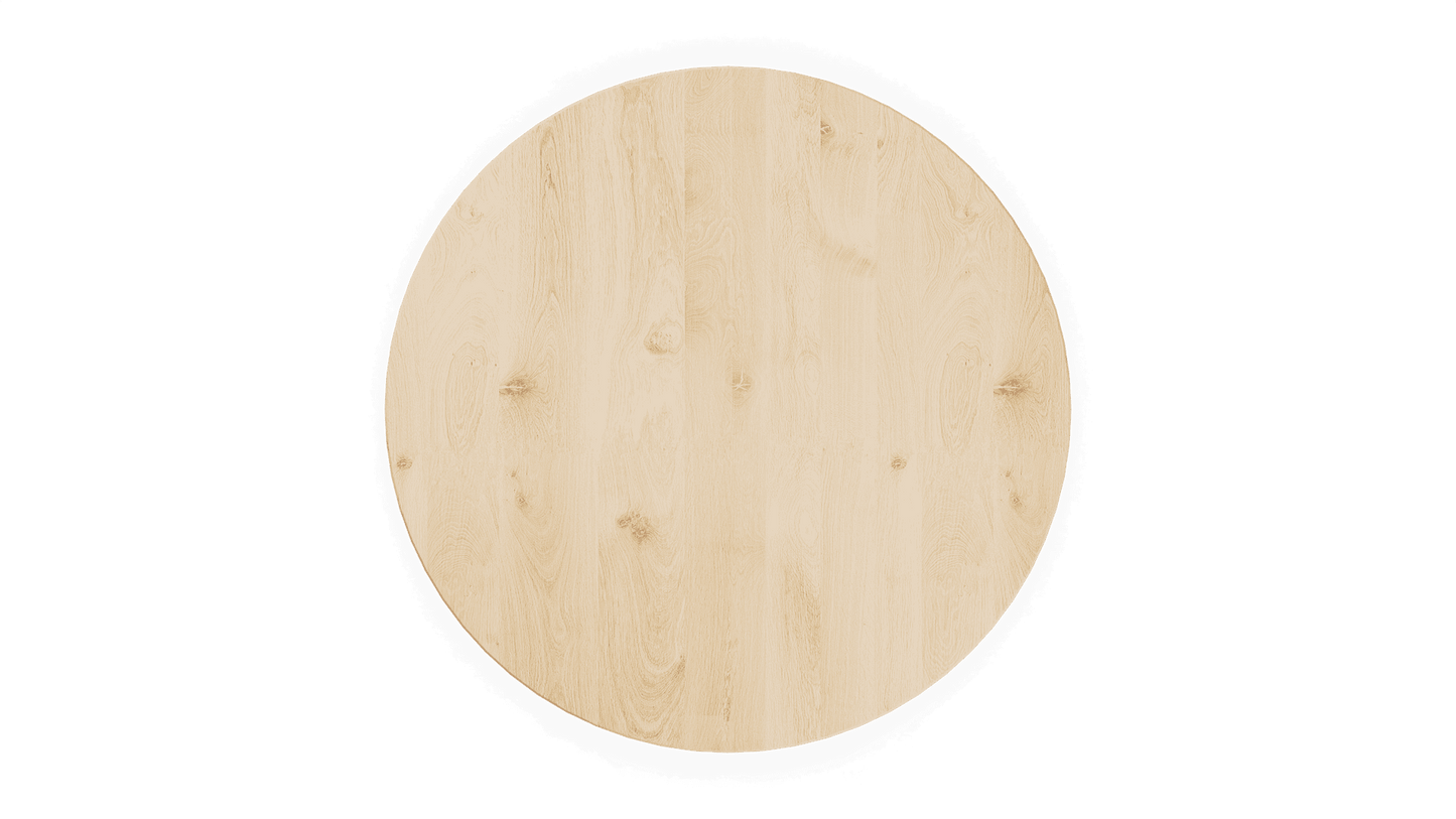 Eettafel Pierre rond tafelblad van eikenhout met vier poten 