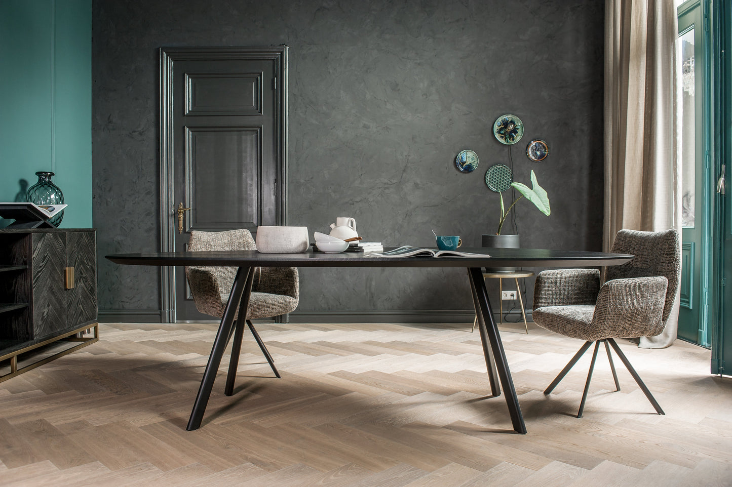 Eettafel Cabanne kiezel eiken