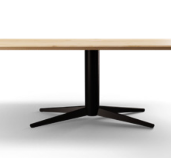 Eettafel Lumos rechthoekig met radius eiken