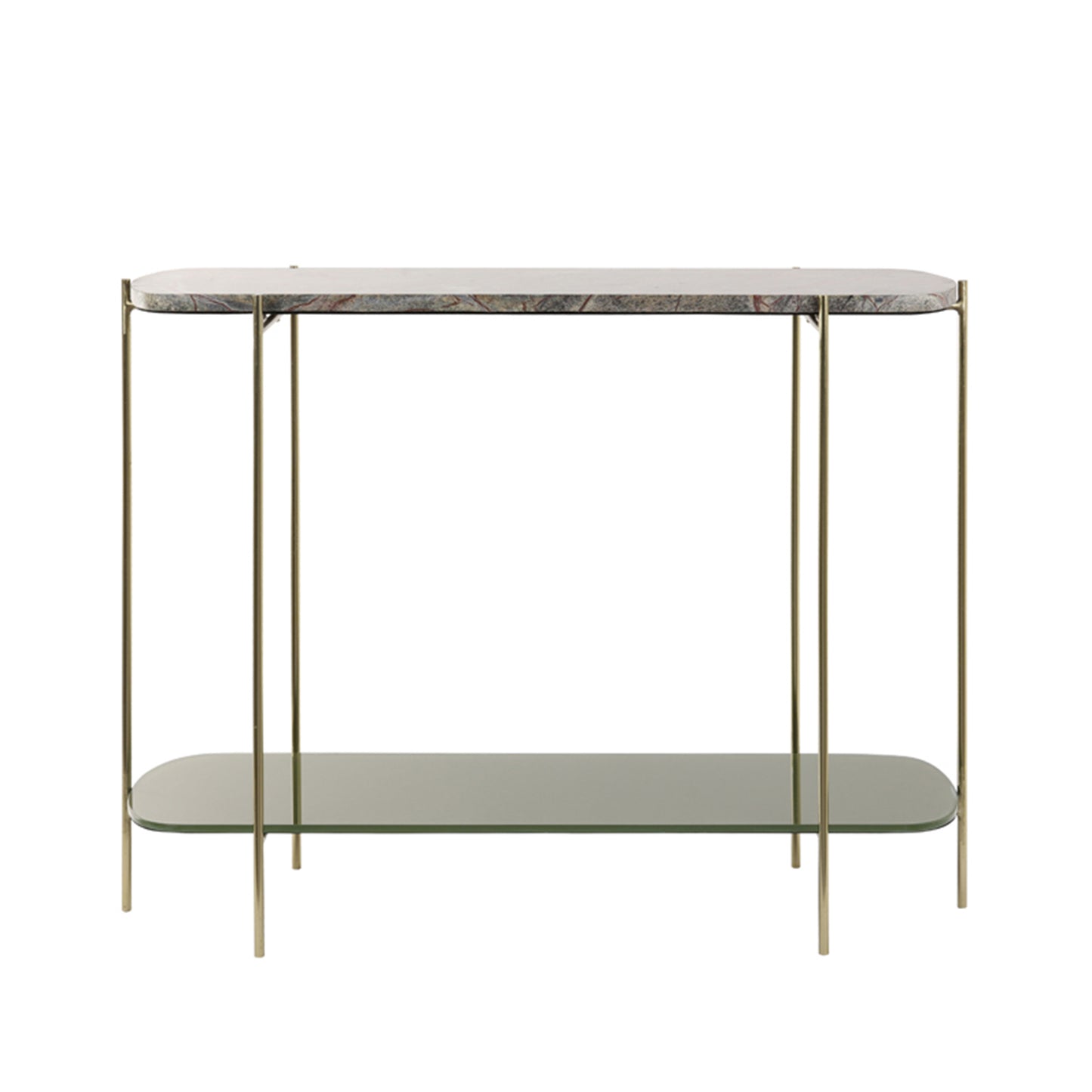Side table marmer groen/goud