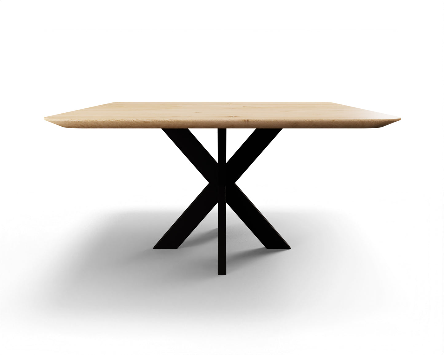 Eettafel Abate vierkant met radius eiken