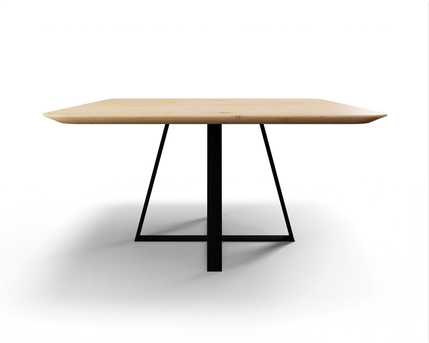 Eettafel Pino vierkant met radius eiken