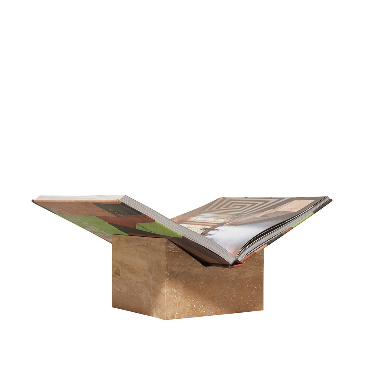Boekenstandaard van travertin – Stijlvolle presentatie voor je koffietafelboek