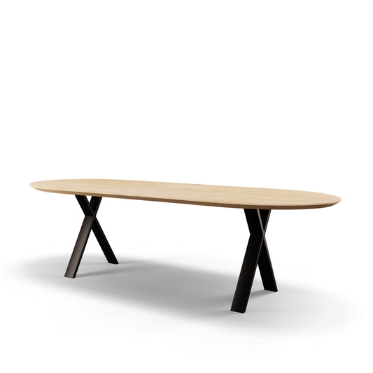 Eettafel Mano halve cirkel eiken
