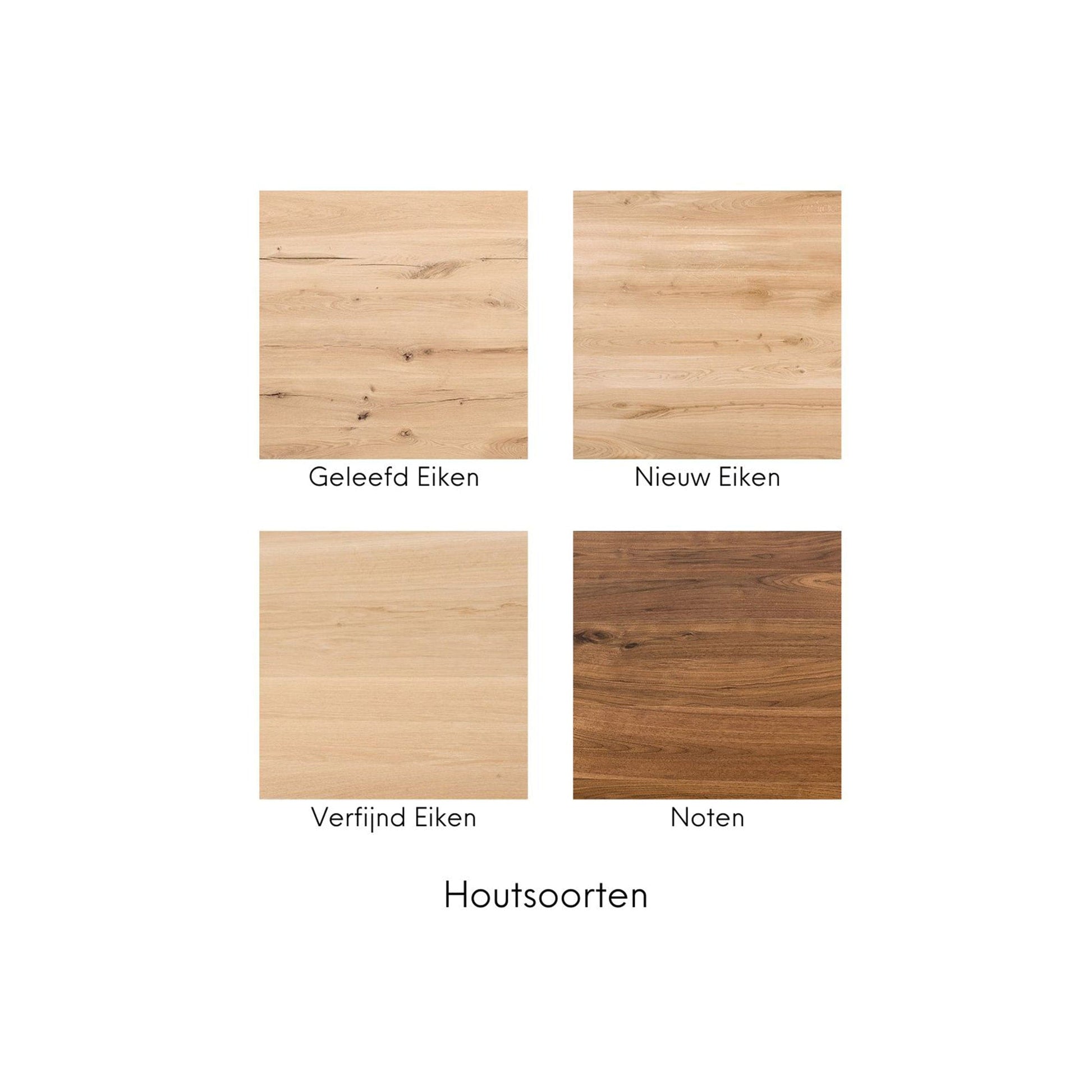 Eettafel Pierre rond tafelblad van eikenhout met vier poten 