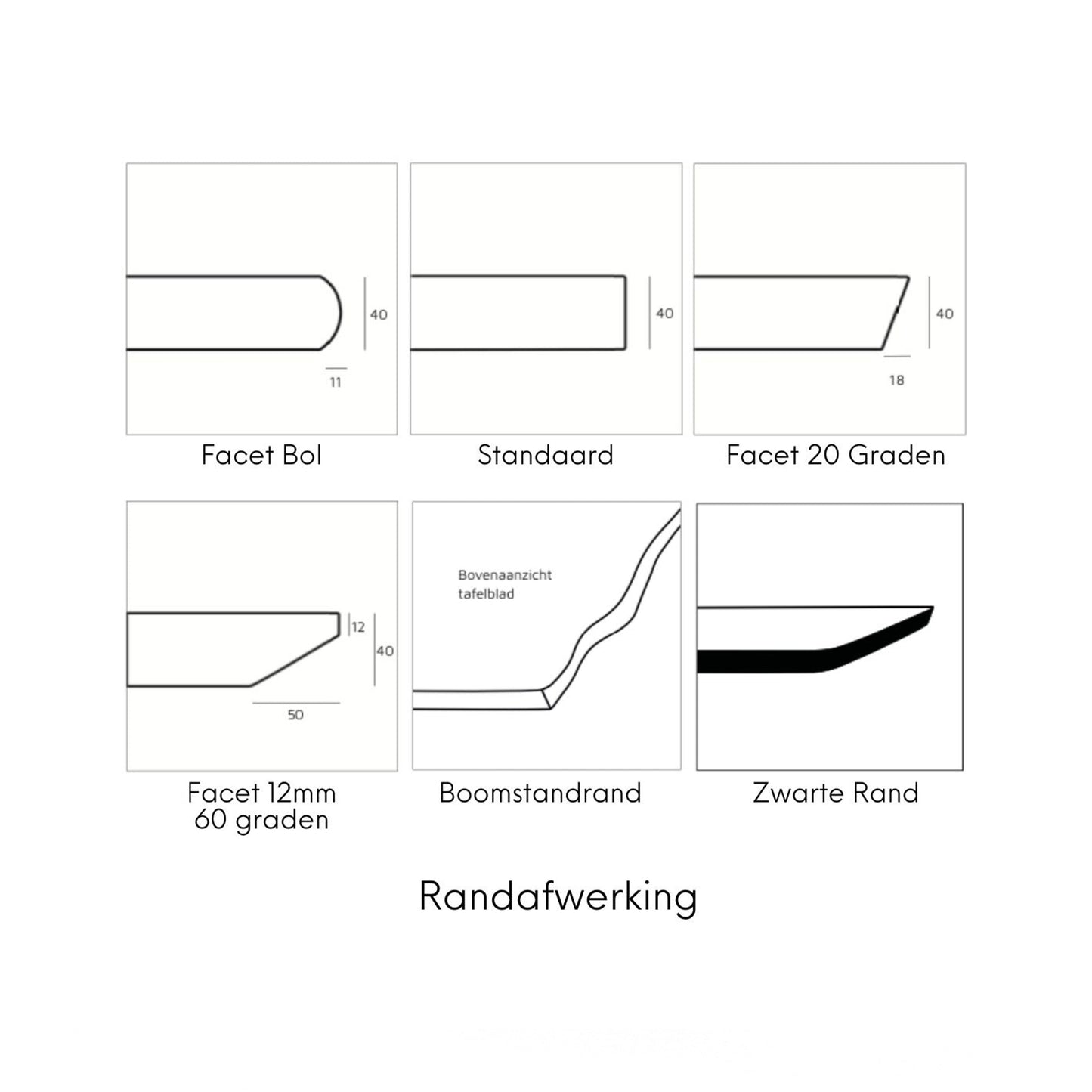 Eettafel Pino vierkant met radius eiken