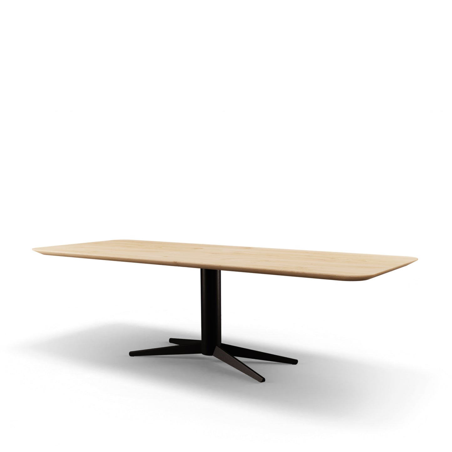 Eettafel Lumos rechthoekig met radius eiken
