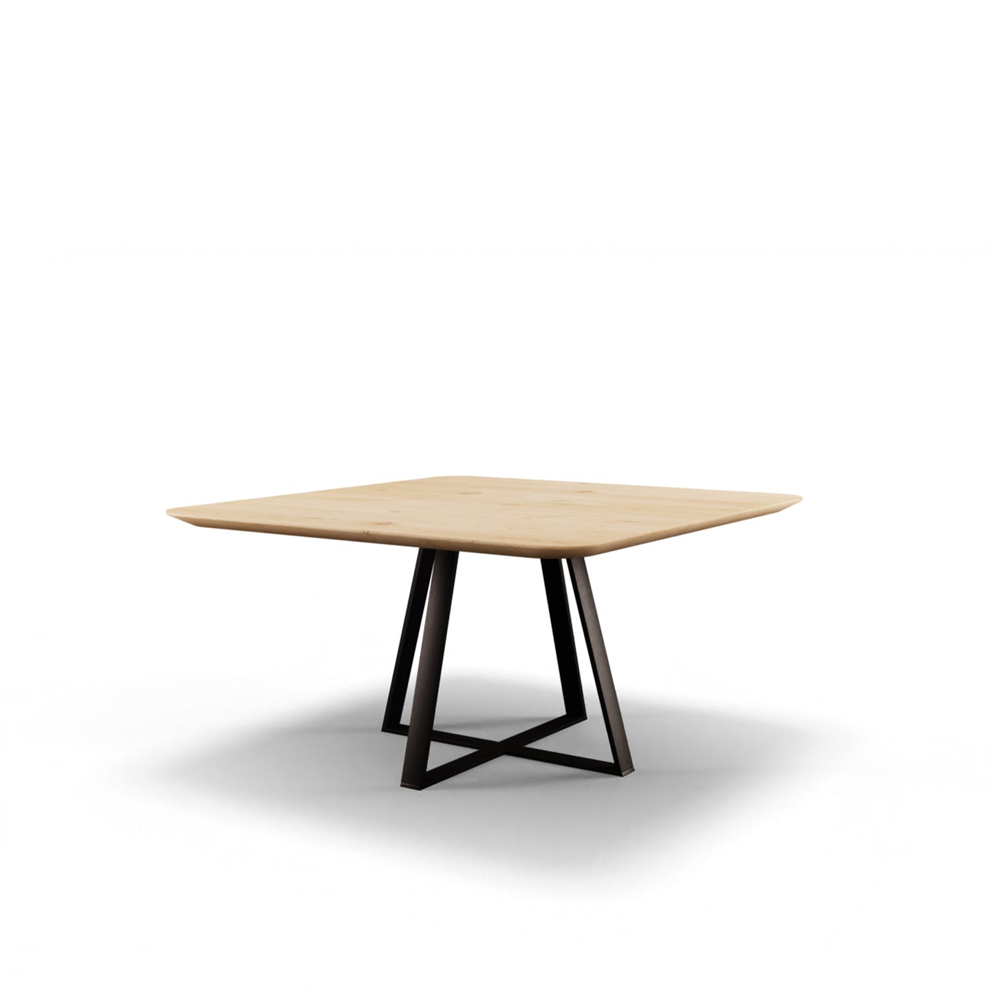 Eettafel Pino vierkant met radius eiken