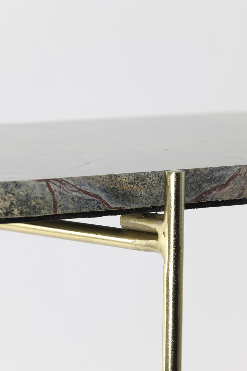 Side table marmer groen/goud