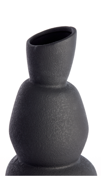 vaas keramiek zwart Ø14,5x37,5 cm